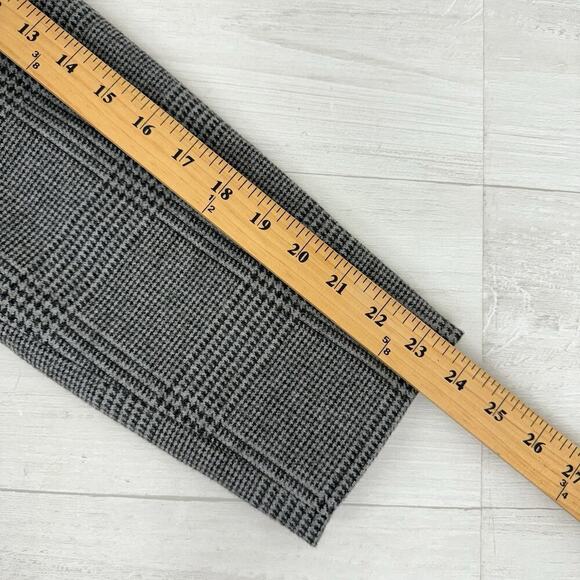 Old Navy Wool-like Double Breasted Blazer Women M Plaid Houndstooth Gray Office - Picture 13 of 16